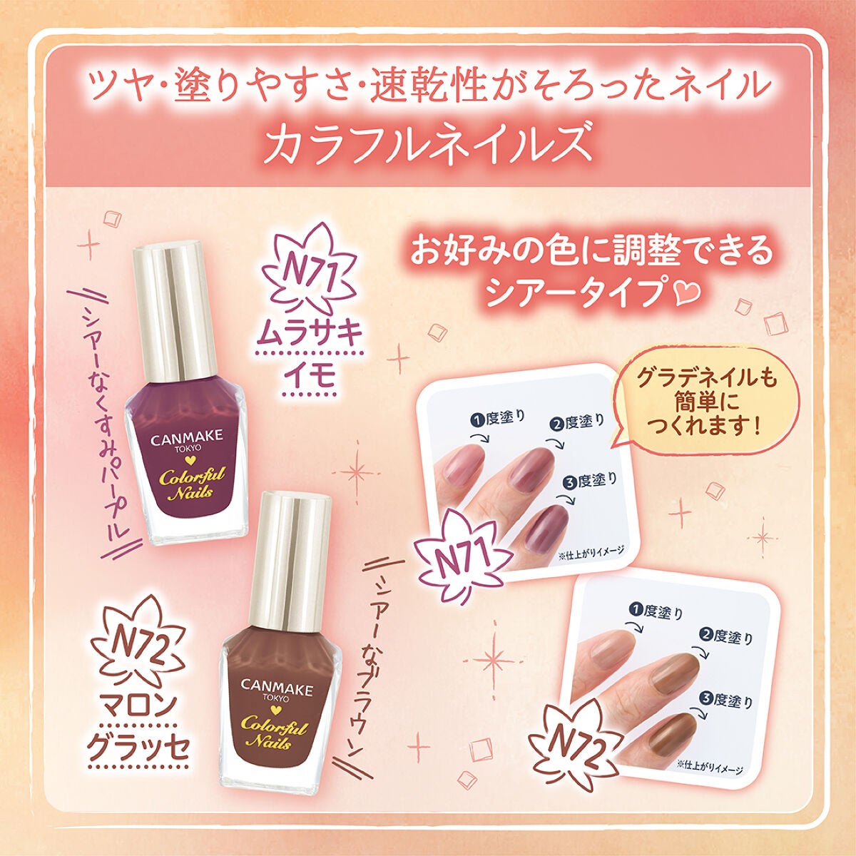 カラフルネイルズ/キャンメイク/マニキュアを使ったクチコミ(8枚目)