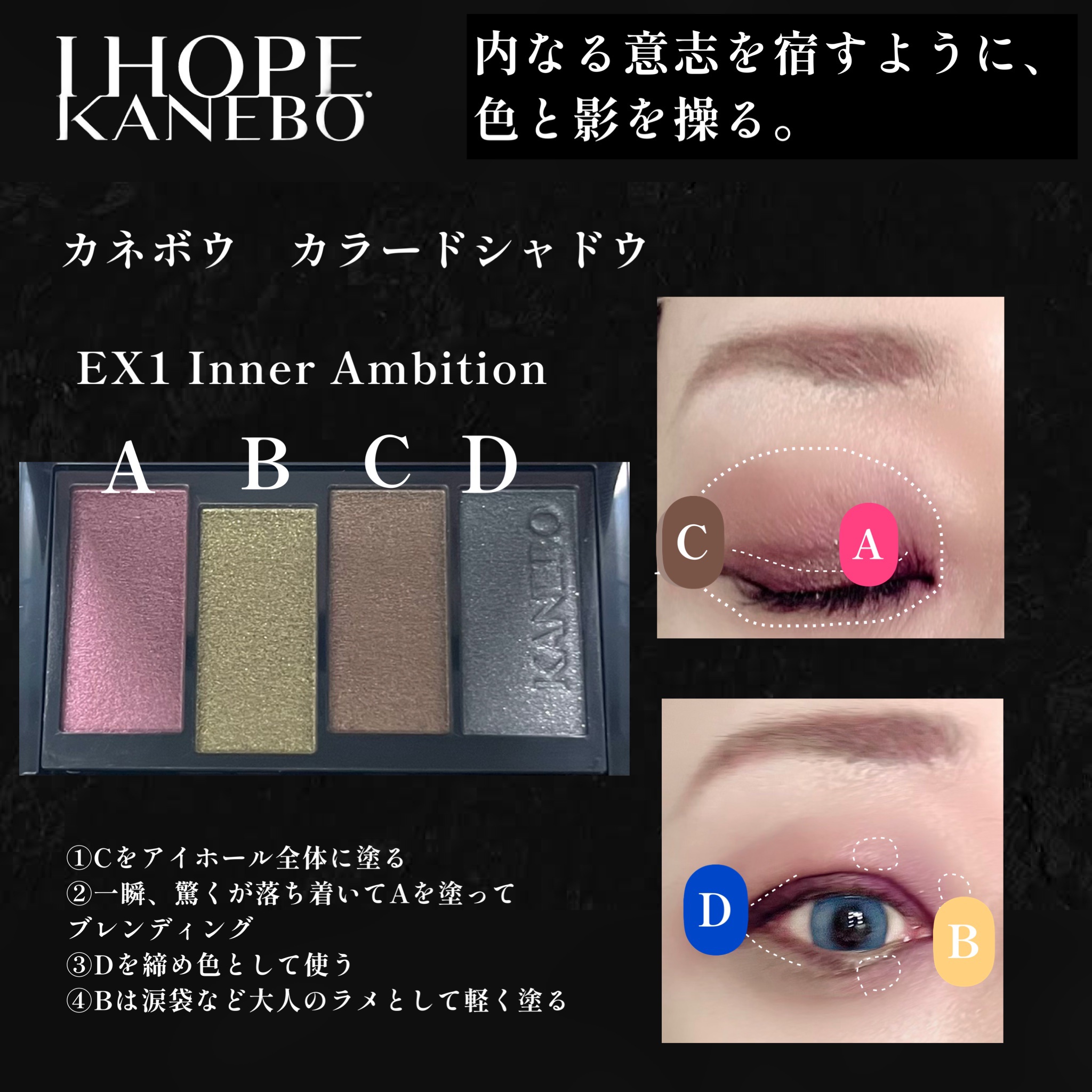 カラードシャドウ EX1 Inner Ambition/KANEBO/アイシャドウパレットを使ったクチコミ（3枚目）