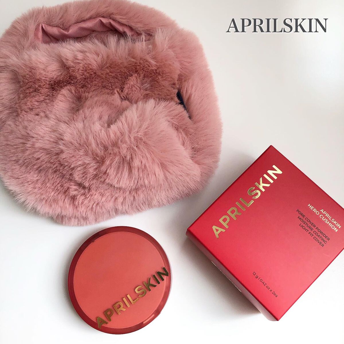 ヒーロークッション＋レフィルセット 22号ピンクベージュ/APRILSKIN/クッションファンデーションを使ったクチコミ（1枚目）