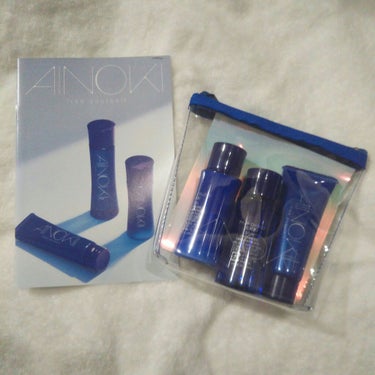 AINOKI アイノキ エマルジョンのクチコミ「洗顔。化粧水。乳液のシンプルな3ステップ。きれいな鮮やか、爽やかなブルーパッケージ。ミニサイズ.....」（1枚目）