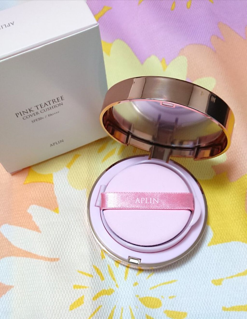 ピンクティーツリーカバークッション/APLIN/クッションファンデーションを使ったクチコミ(2枚目)