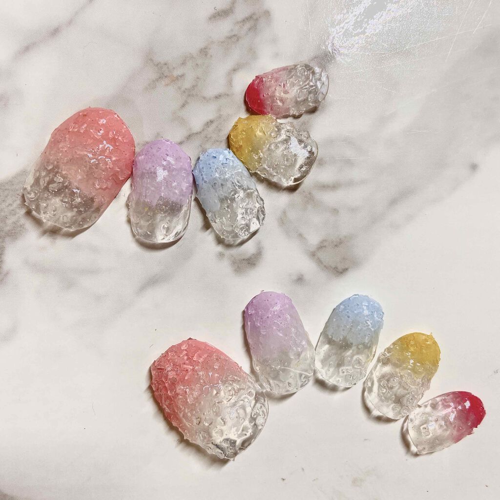 ヒヨ子 on LIPS 「自画自賛だけど、かき氷ネイル可愛すぎてムリ😭IGではここに投稿..」(1枚目)