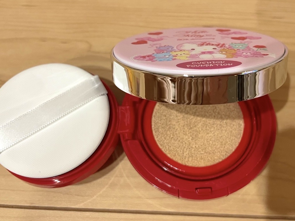 ハローキティ50周年デザイン クッションファンデーション/郵便局物販サービス/クッションファンデーションを使ったクチコミ（2枚目）