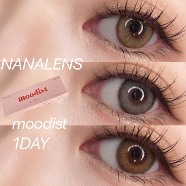 NANA LENS MOODIST 1dayのクチコミ「カラコンレビュー💫

ナチュラルながらも
しっかり盛れる！！
素敵なカラコンを3色つけくらべ✨.....」（1枚目）