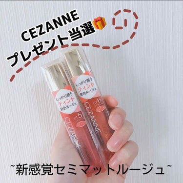 【CEZANNEの新感覚セミマットティント💄】

プレゼント当選しました~！わーい🥳🥳
今回は当たったのは、CEZANNEのカラーティントリップのCT5,CT6の2本です(2本も…！😳)
色はCT5がピ