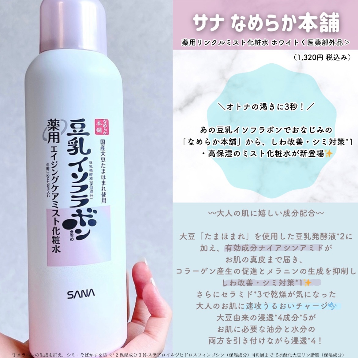 なめらか本舗 薬用リンクルミスト化粧水 ホワイト なめらか本舗