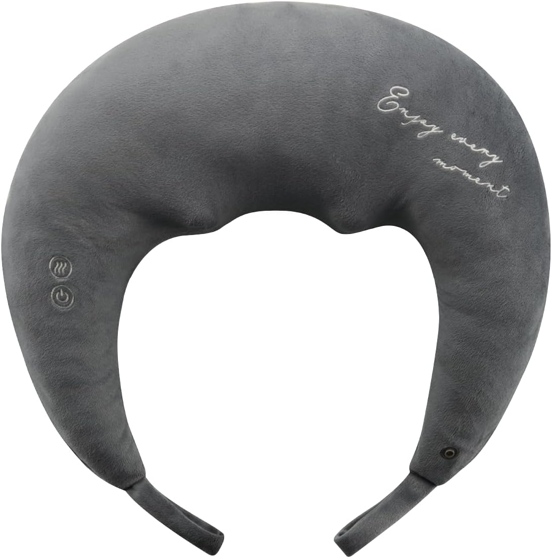 ホットネックマッサージピロー グレー