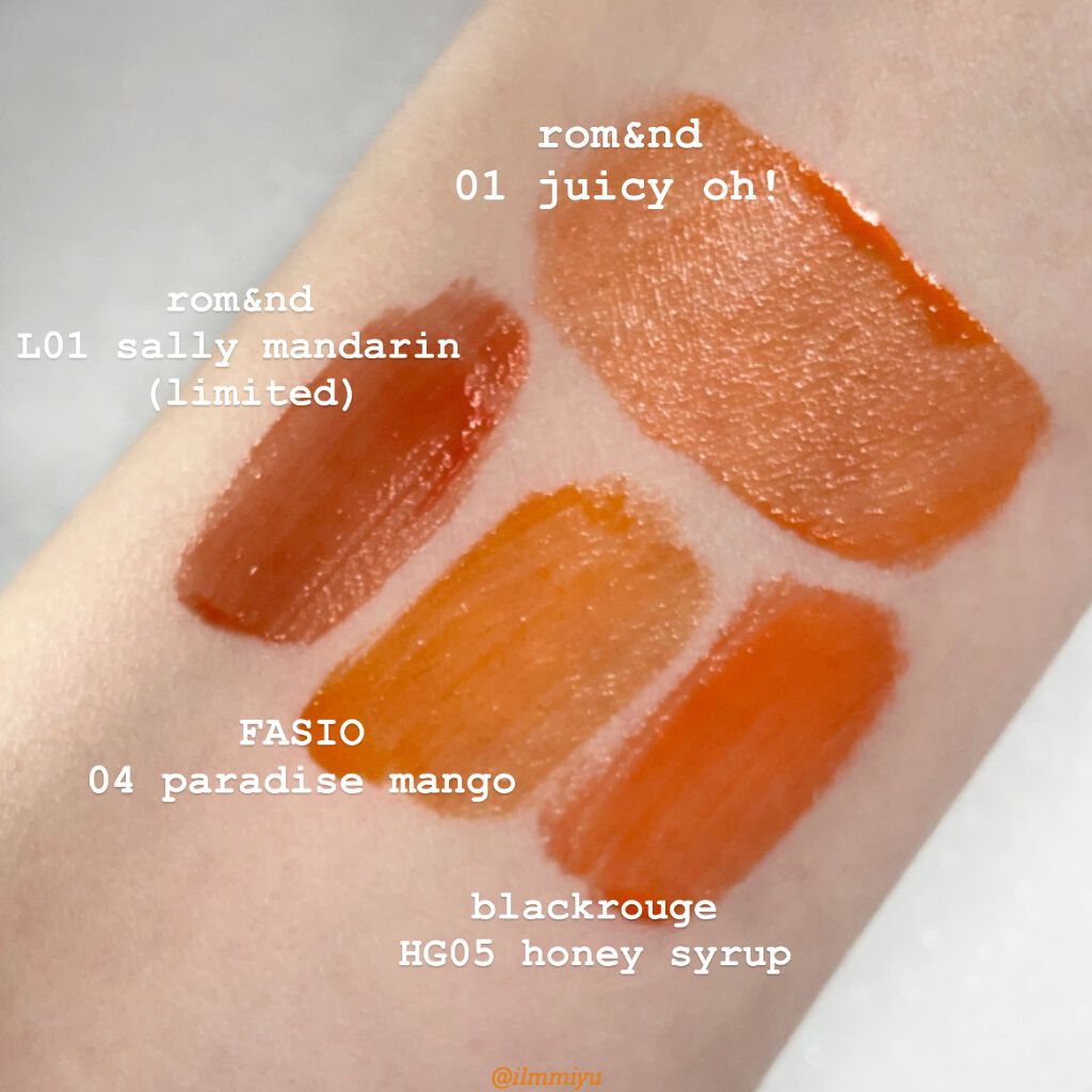 ジューシーラスティングティント/rom&nd/リップティントを使ったクチコミ（3枚目）