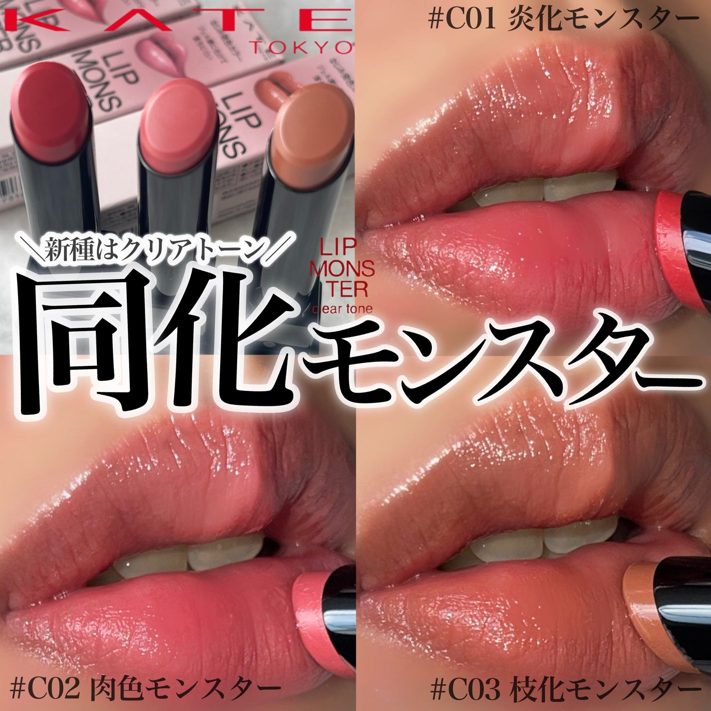 リップモンスター クリアトーン/KATE/口紅を使ったクチコミ(1枚目)