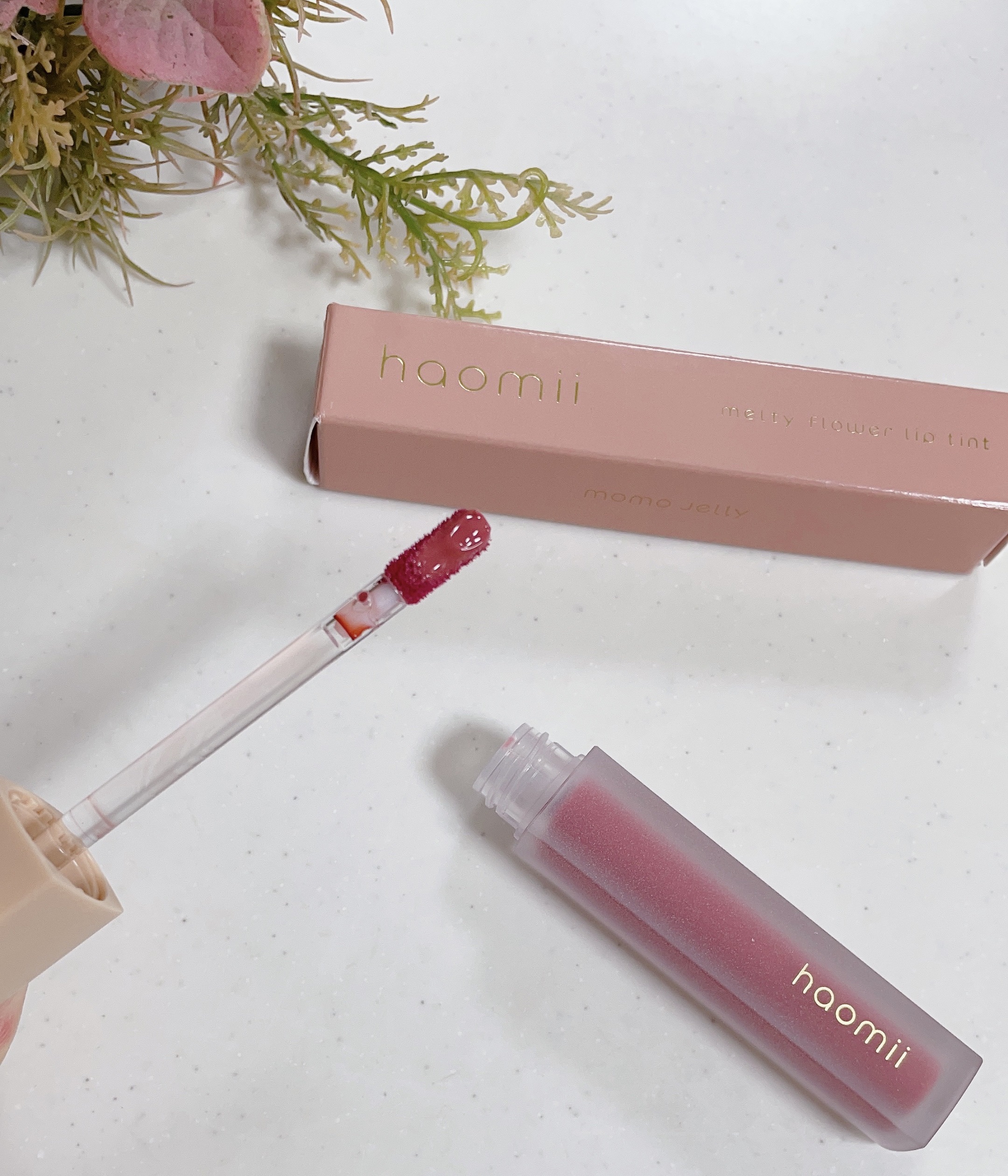 Melty flower lip tint 06 ももゼリー/haomii/口紅を使ったクチコミ（3枚目）