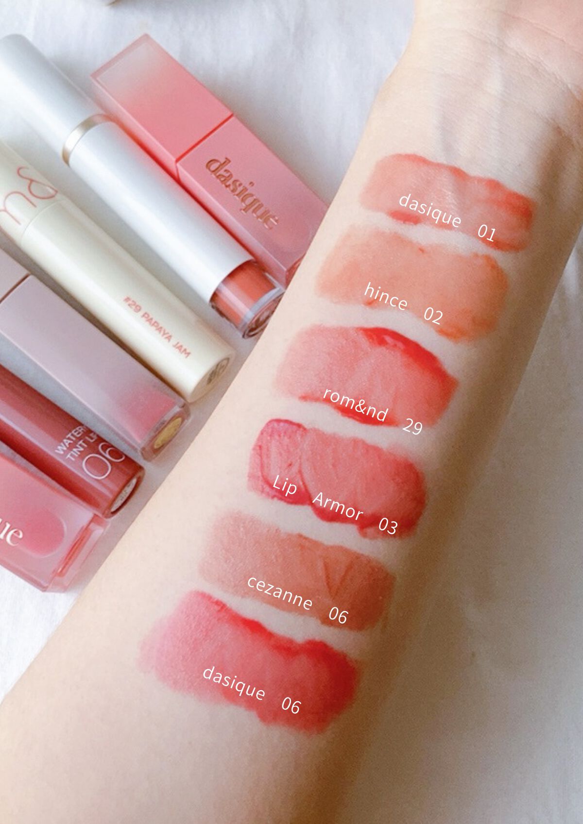 ジューシーラスティングティント/rom&nd/リップティントを使ったクチコミ（3枚目）