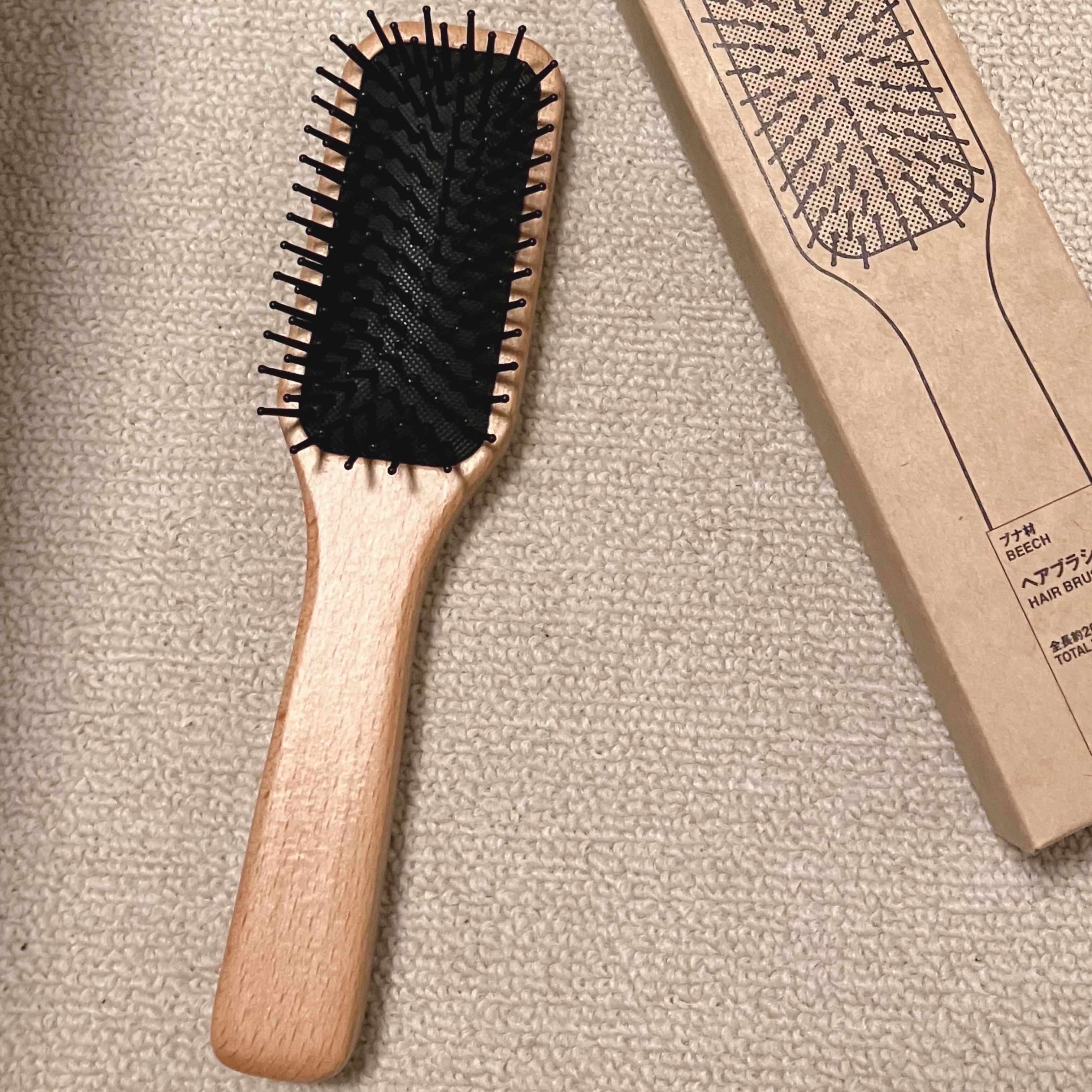 ブナ材ヘアブラシ ミックス毛/無印良品/ヘアブラシを使ったクチコミ（1枚目）