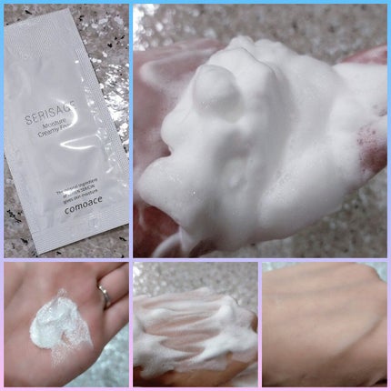コモエース セリサージュ モイスチュアクリーミィフォームのクチコミ「濃密泡が、肌を包み込むようにやさしく洗う洗顔フォーム。泡立てネット使用がおすすめ。パパっと泡立.....」(2枚目)