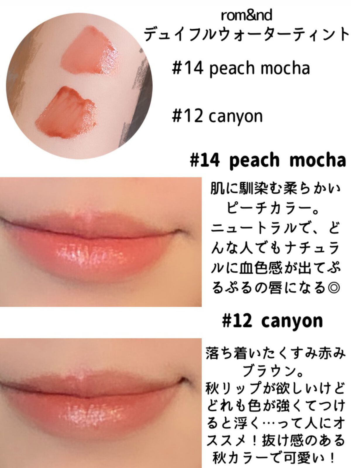 デュイフルウォーターティント/rom&nd/リップティントを使ったクチコミ（2枚目）