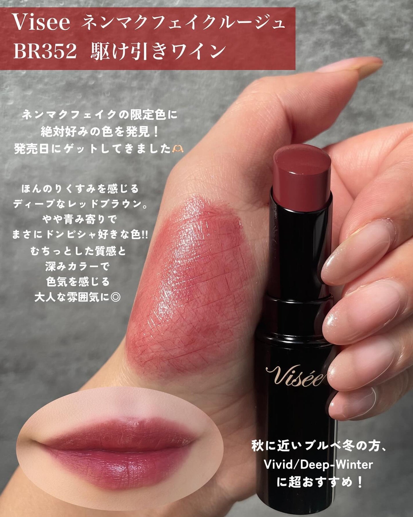 ネンマクフェイク ルージュ/Visée/口紅を使ったクチコミ(2枚目)