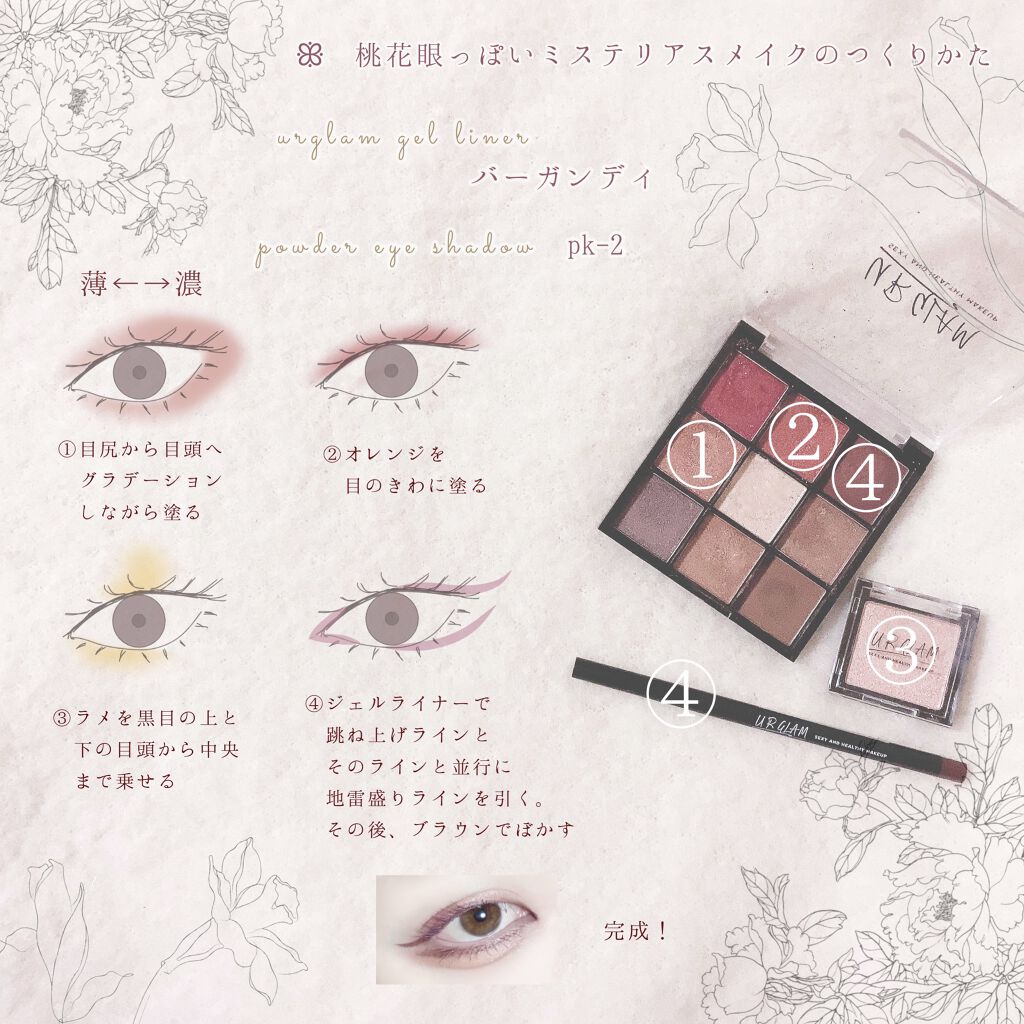 UR GLAM　BLOOMING EYE COLOR PALETTE/U R GLAM/アイシャドウパレットを使ったクチコミ（2枚目）