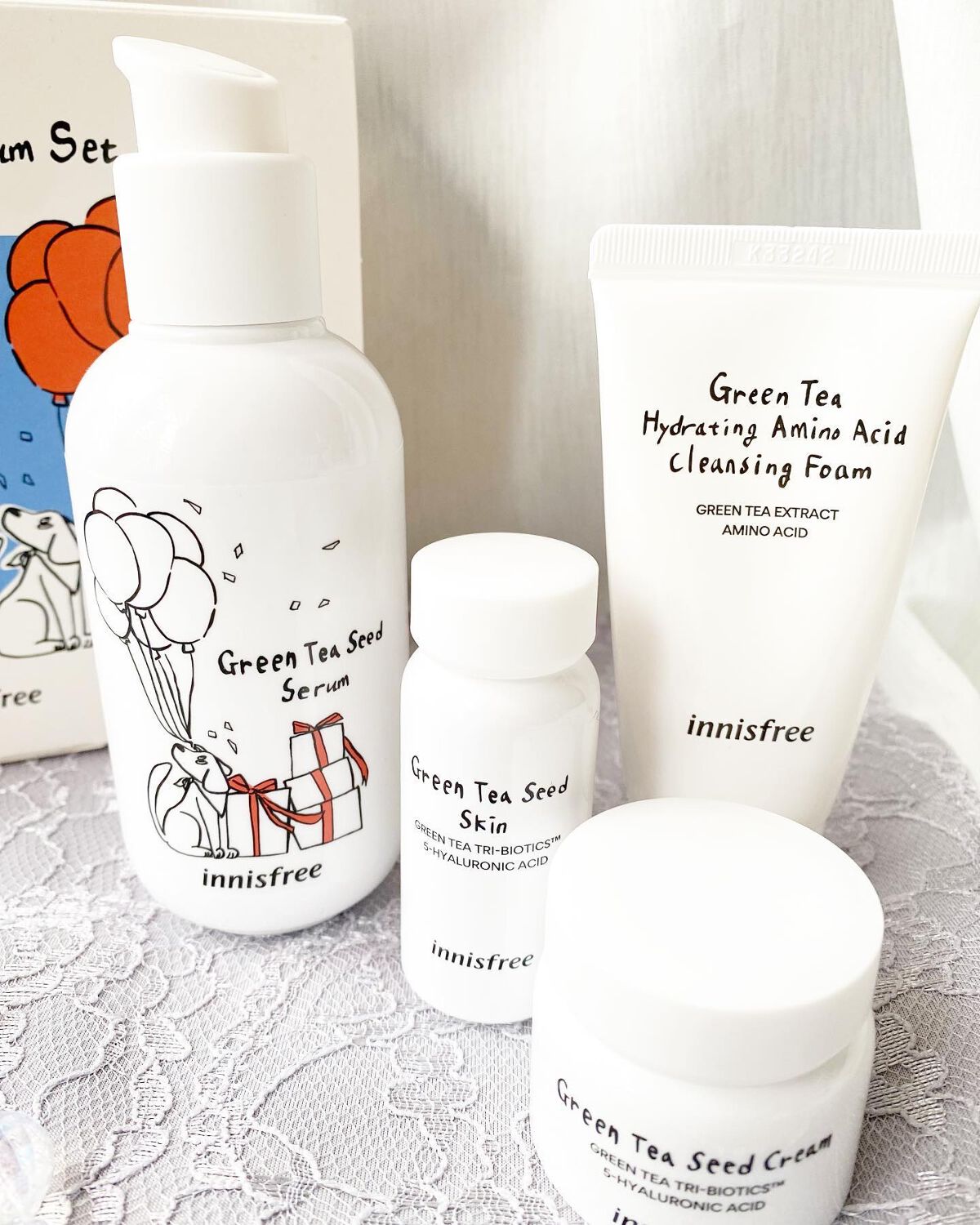 グリーンティーシード セラム N スペシャルセット/innisfree/スキンケアキットを使ったクチコミ（2枚目）