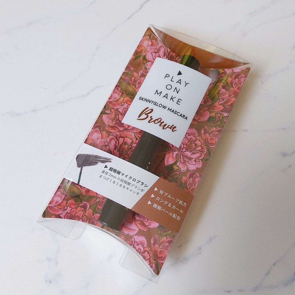 play on make  スキニーグロウマスカラのクチコミ「ブラウン系のマスカラが欲しいと思ってCeluleで見つけて買ってみました
ブラシが細くてびっく.....」（1枚目）