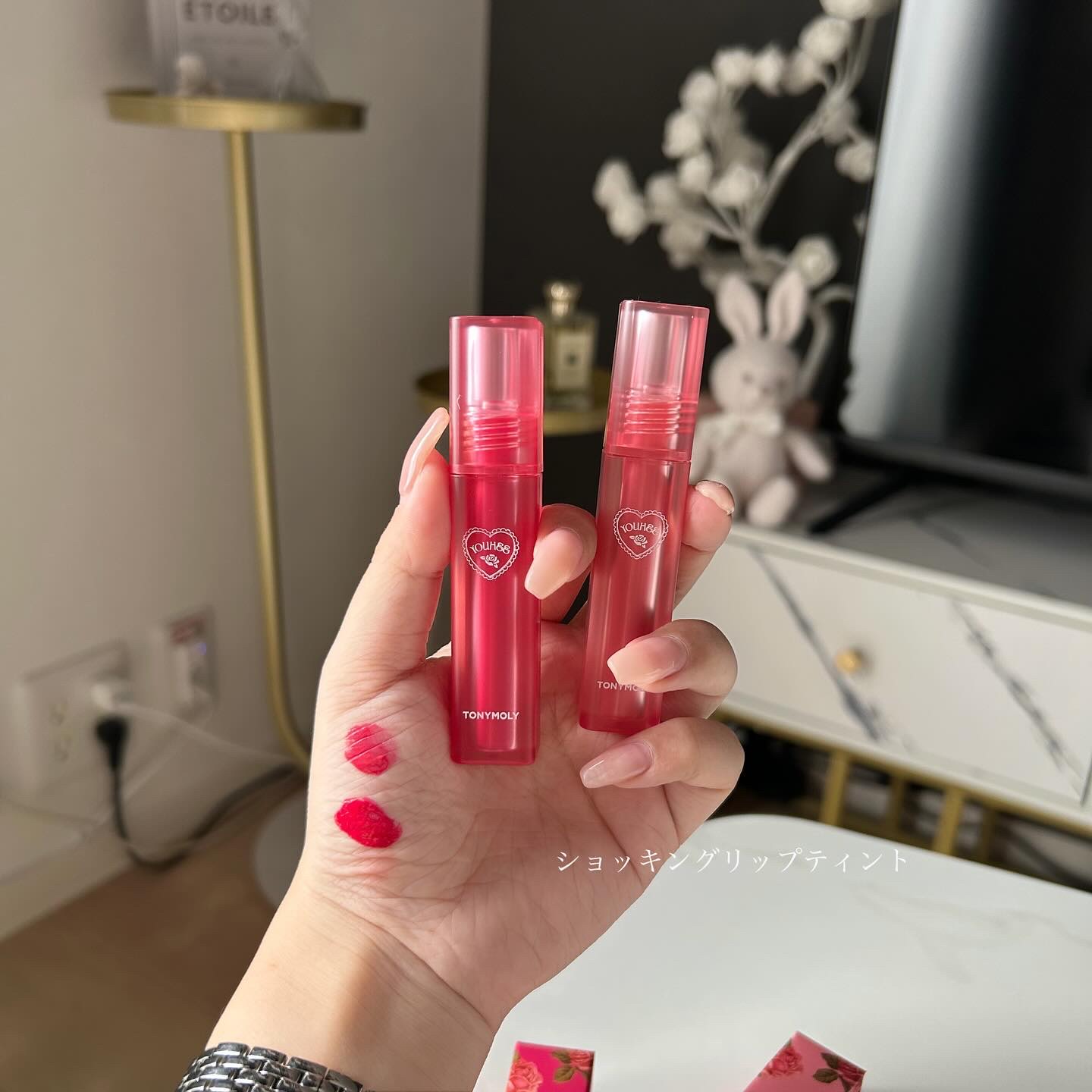 ゲットイットティント ウォーターフルバター/TONYMOLY/リップティントを使ったクチコミ（2枚目）