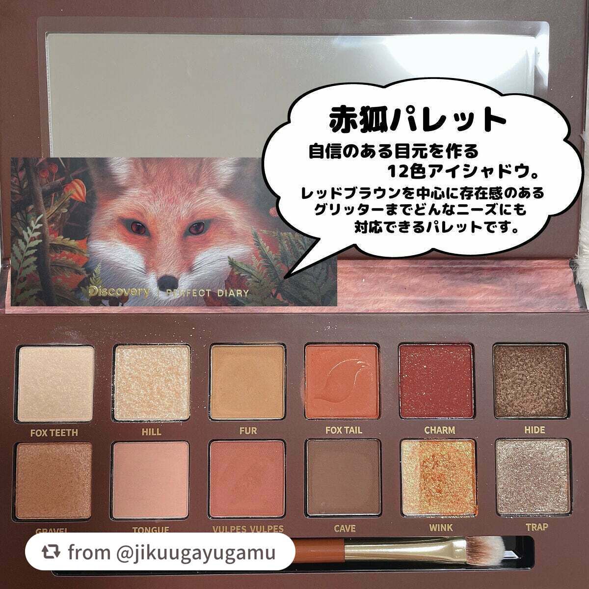エクスプローラ12色 動物アイシャドウパレット/PERFECT DIARY/アイシャドウパレットを使ったクチコミ(6枚目)