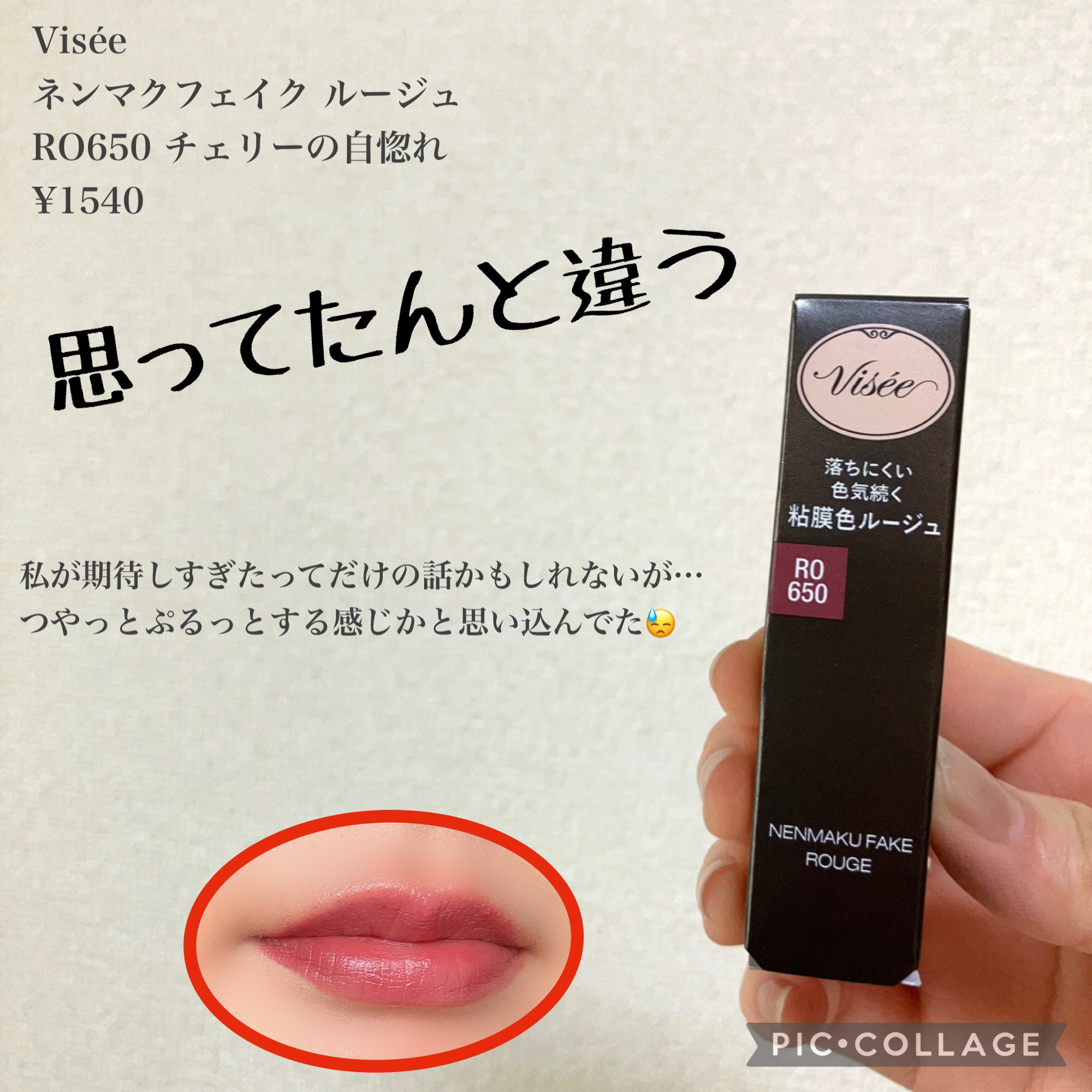 酷評😭思ってたんと違う😭Viséeネンマクフェイク ルージュRO650



今月の発売を楽しみにしていた
Viséeネンマクフェイク ルージュ
ブルベ冬の私はRO650チェリーの自惚れを購入🕊


事前に公式で出てた画像を見て
透け