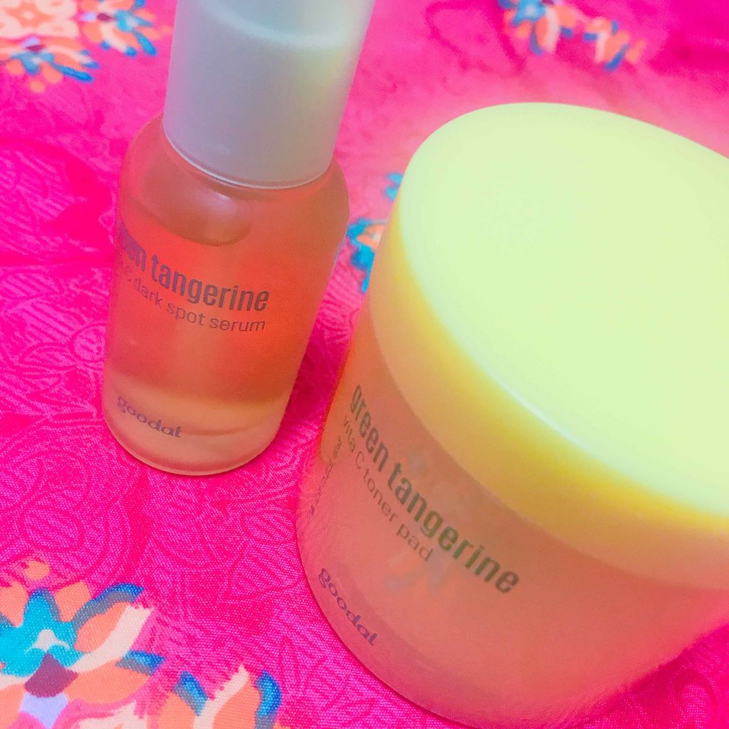 グリーンタンジェリン ビタCダークスポットケアパッド/goodal/トナーパッドを使ったクチコミ（1枚目）