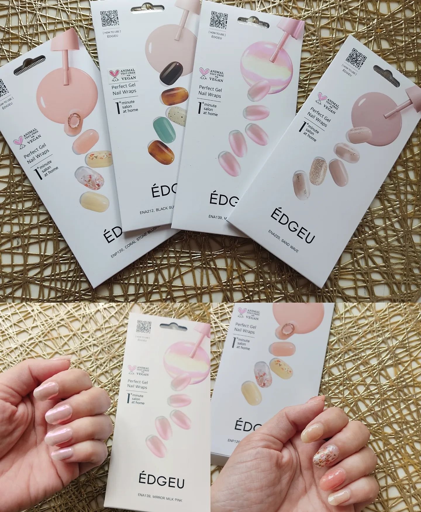 EDGEU ジェルネイルシール ENP120 CORAL STONE BLUSHER /EDGEU/ネイルシールを使ったクチコミ（1枚目）