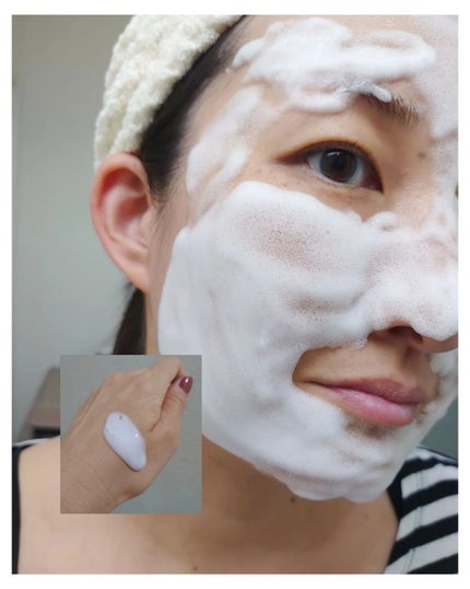 洗顔だけじゃない+パックもできる洗顔料 ホワイトプレミアム/ONE STONE TWO BIRDS/洗顔フォームを使ったクチコミ(2枚目)