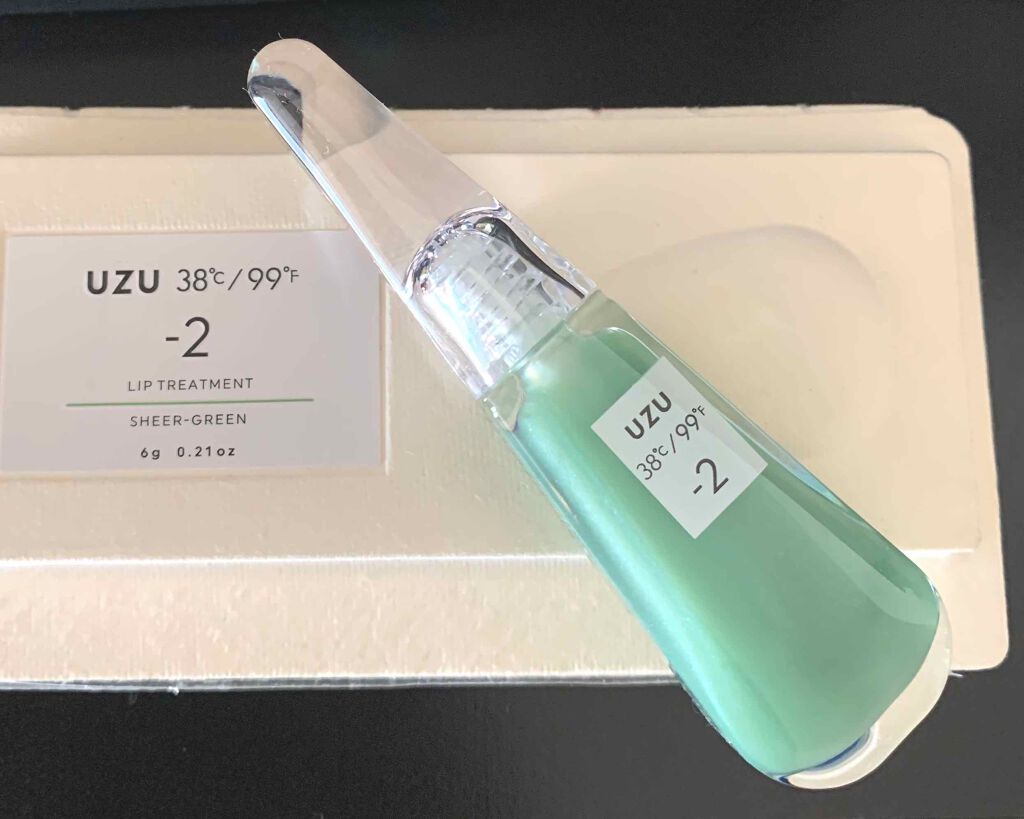 38°C / 99°F リップトリートメント (リップ美容液) -2 SHEER-GREEN/UZU BY FLOWFUSHI/リップケアを使ったクチコミ（1枚目）