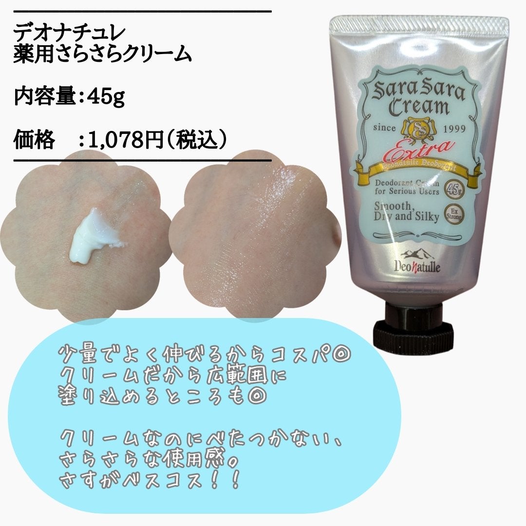 薬用足指さらさらクリーム/デオナチュレ/デオドラント・制汗剤を使ったクチコミ(2枚目)