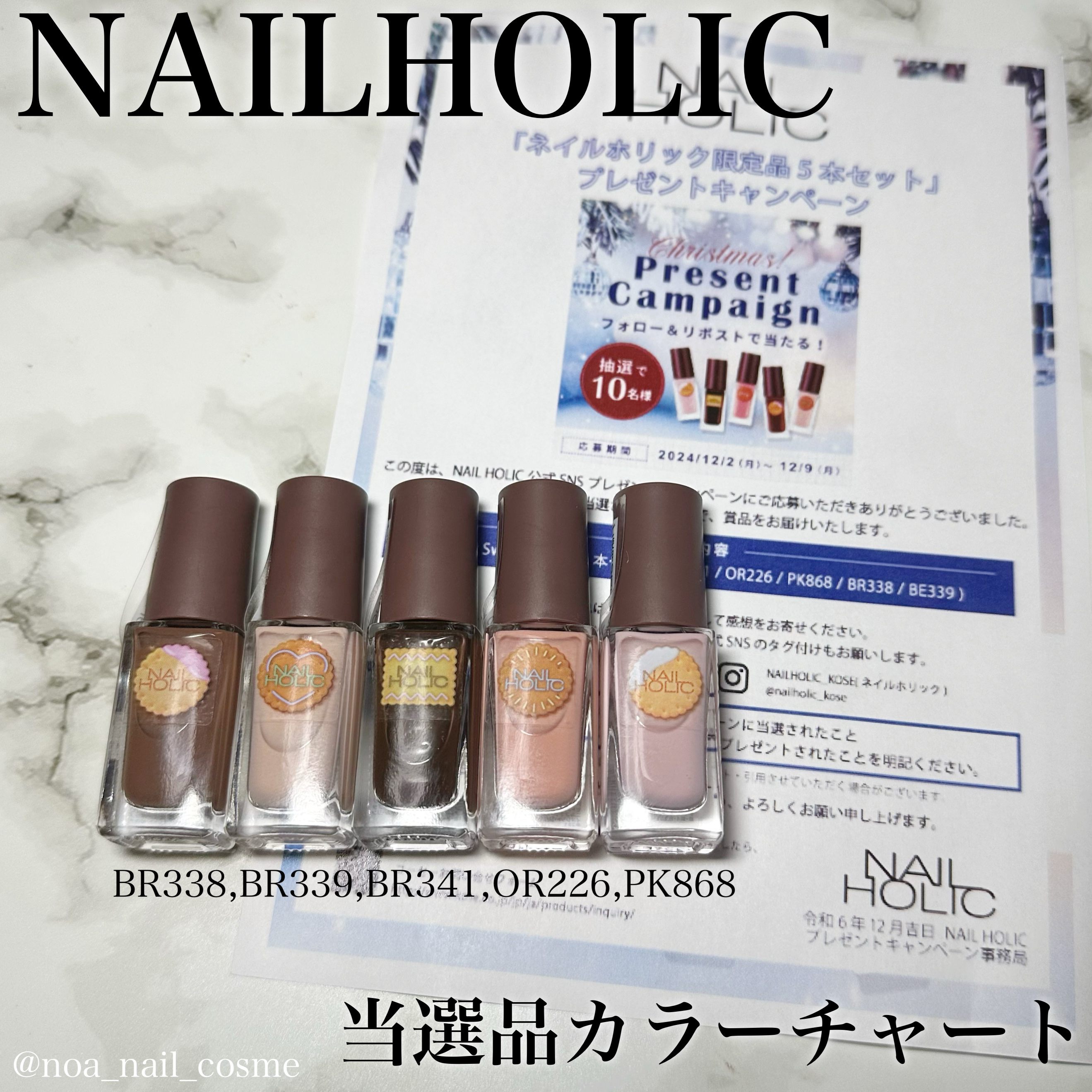 ネイルホリック リミテッドカラー Winter Sweet Biscuit BR341 ダークアーモンド /ネイルホリック/マニキュアを使ったクチコミ（1枚目）