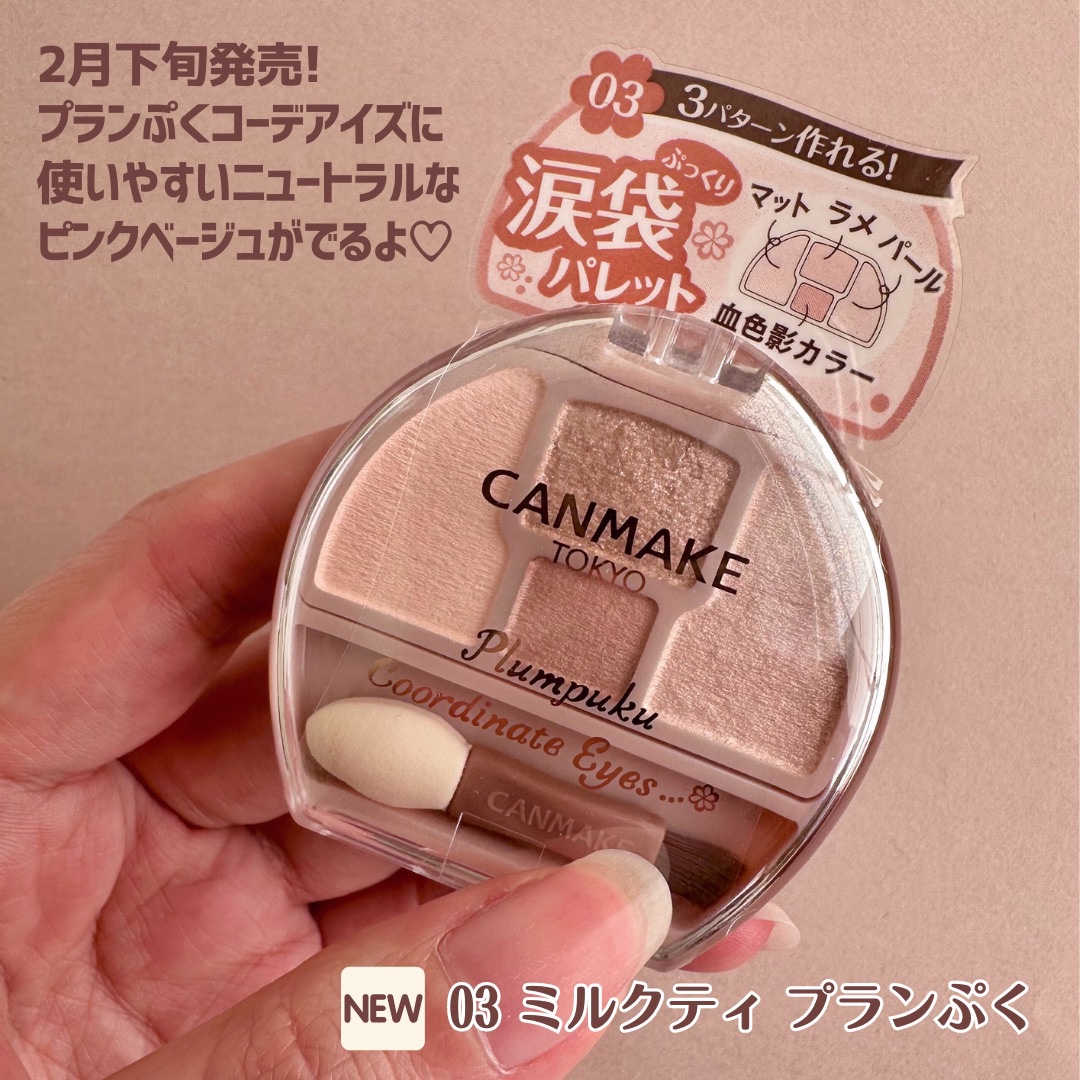 プランぷくコーデアイズ/キャンメイク/パウダーアイシャドウを使ったクチコミ（2枚目）