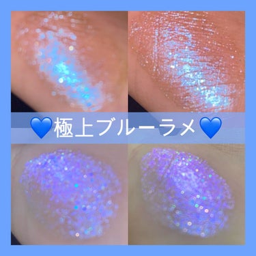 【mac】ダズルシャドウリキッド
💙ダイヤモンド クランブルズ💙

角度によって青、ピンク、紫に見えます!(私の目には)

ベースは透明で、ラメがぎっしり入っています！
トッピングとしてまぶたに乗せると