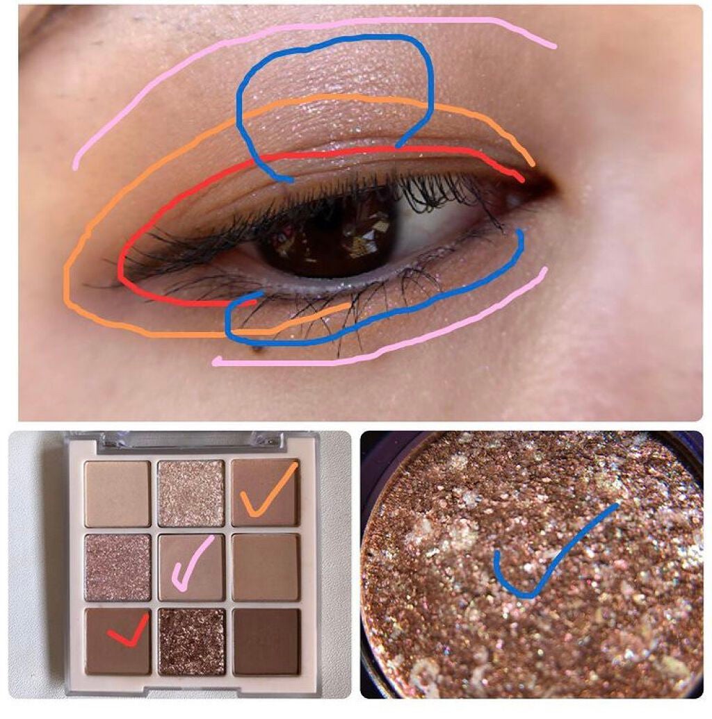 グリッター シャドウ カラー/rom&nd/グリッターを使ったクチコミ(4枚目)