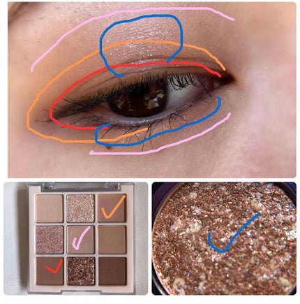 グリッター シャドウ カラー/rom&nd/グリッターを使ったクチコミ(4枚目)