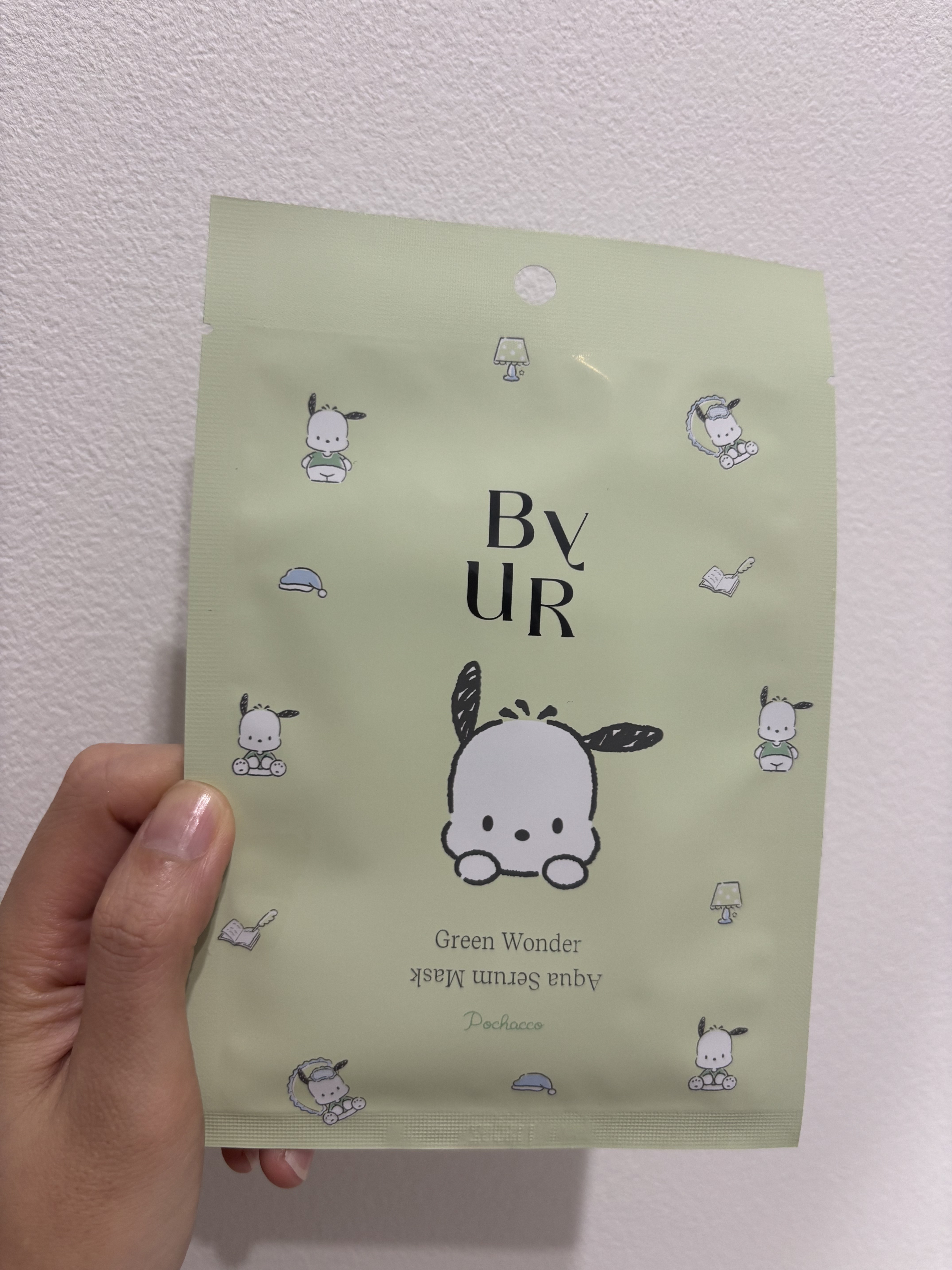 スージンググリーン アクアセラムマスク 25mL×1枚＜ポチャッコ＞/ByUR/シートマスク・パックを使ったクチコミ（1枚目）