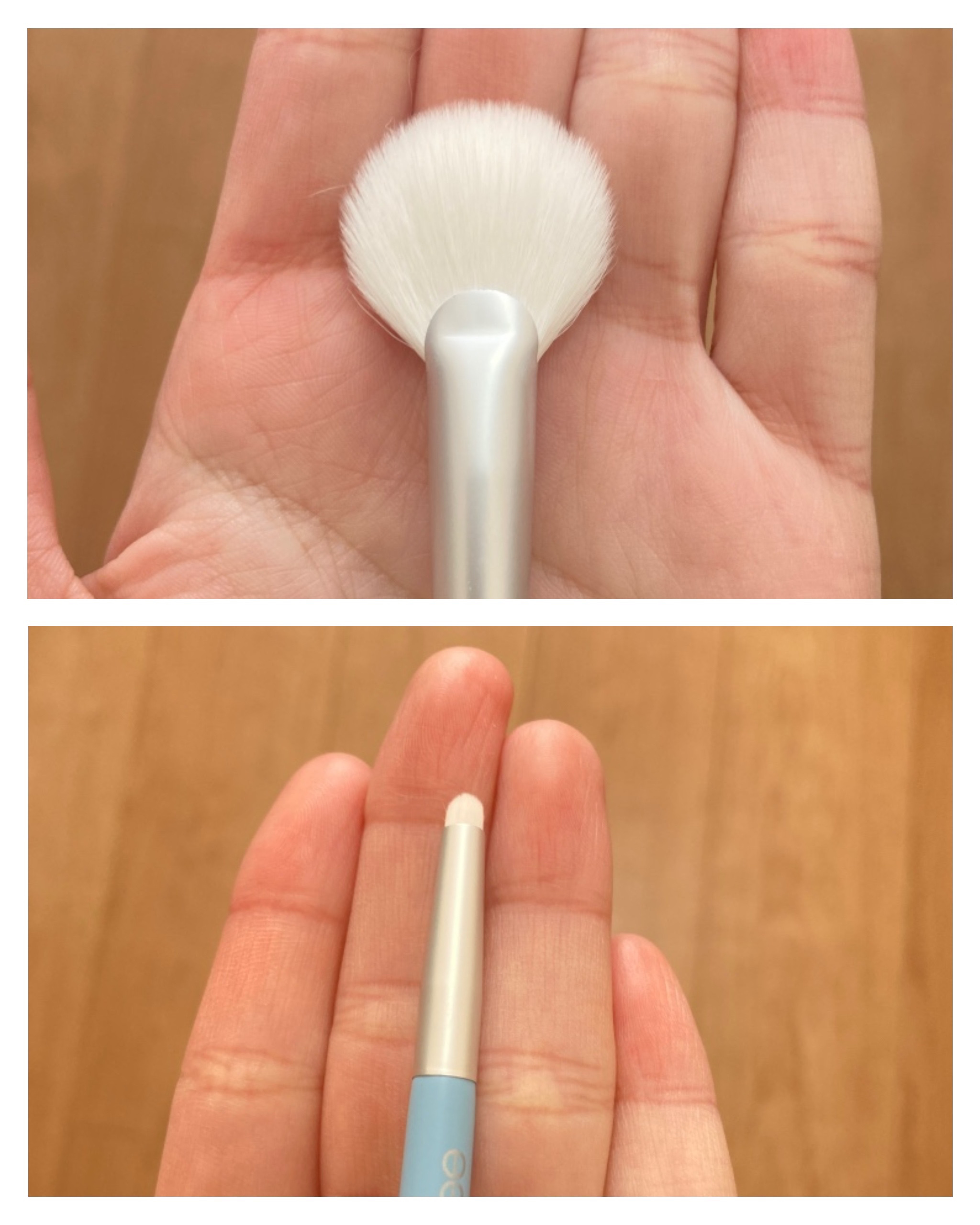 フィー フェザーライクデュアルハイライターブラシ/fwee/メイクブラシを使ったクチコミ（3枚目）