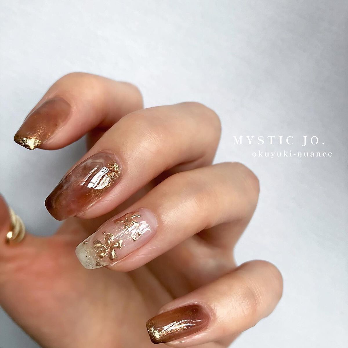sato 🕊 self nail🫧🤍 on LIPS 「奥行きニュアンス🤎@mystic_jo._ミスティックジェルの..」(1枚目)