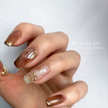 sato 🕊 self nail🫧🤍 on LIPS 「奥行きニュアンス🤎@mystic_jo._ミスティックジェルの..」（1枚目）