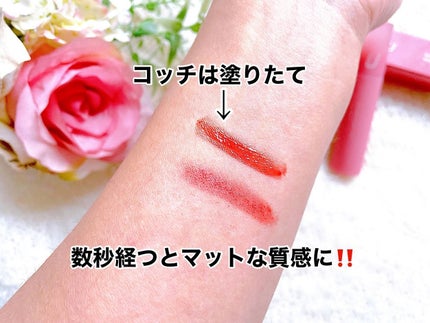 コンデンスフォグリップマット/INTO U/口紅を使ったクチコミ(4枚目)