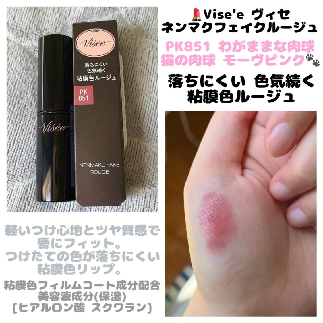 ネンマクフェイク ルージュ/Visée/口紅を使ったクチコミ(1枚目)