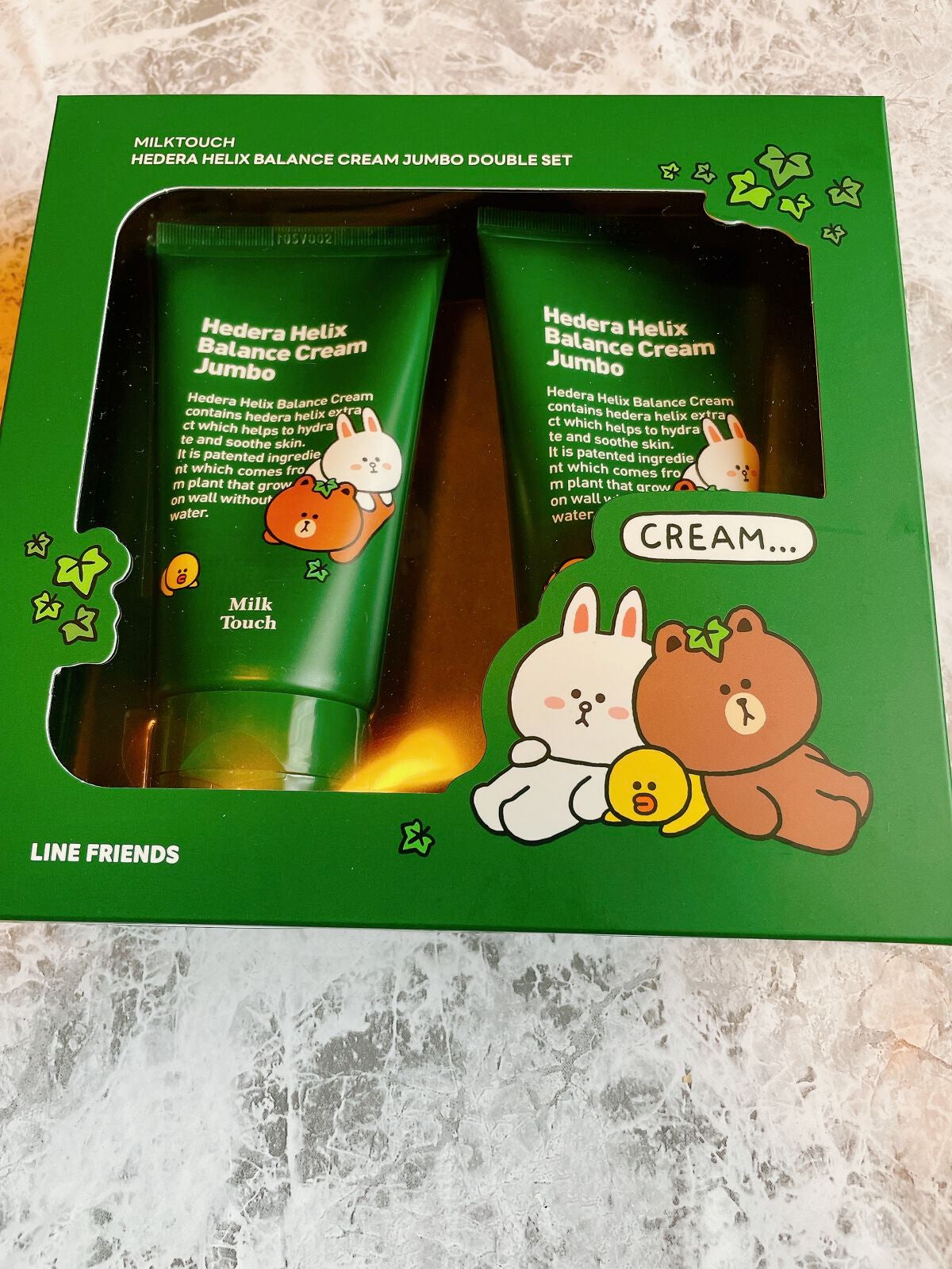 LINE FRIENDS ヘデラヘリックスバランスクリームジャンボSET/Milk Touch/フェイスクリームを使ったクチコミ(2枚目)