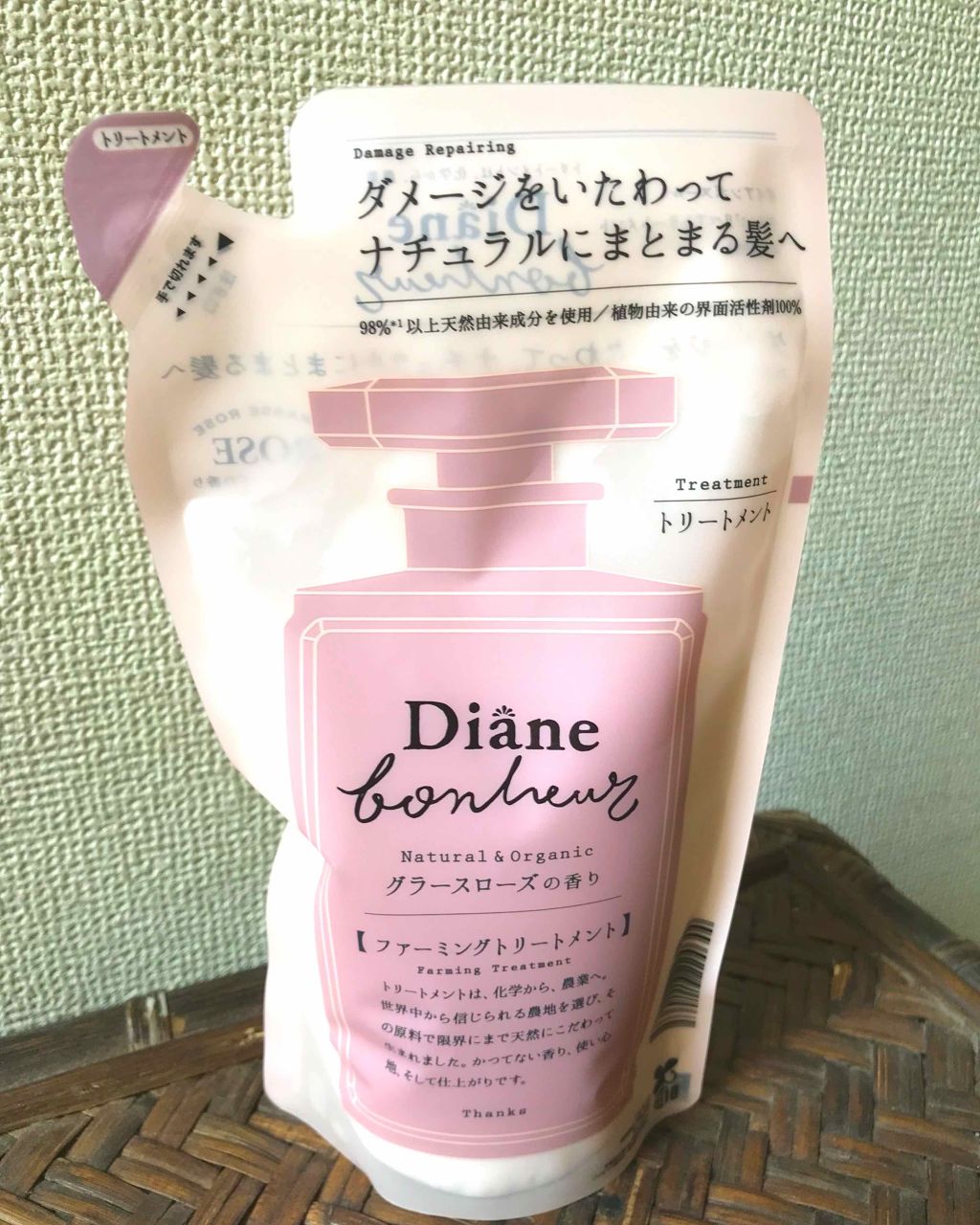グラースローズの香り/シャンプー＆トリートメント トリートメント 詰め替え 400ml/ダイアン/市販シャンプーを使ったクチコミ（2枚目）