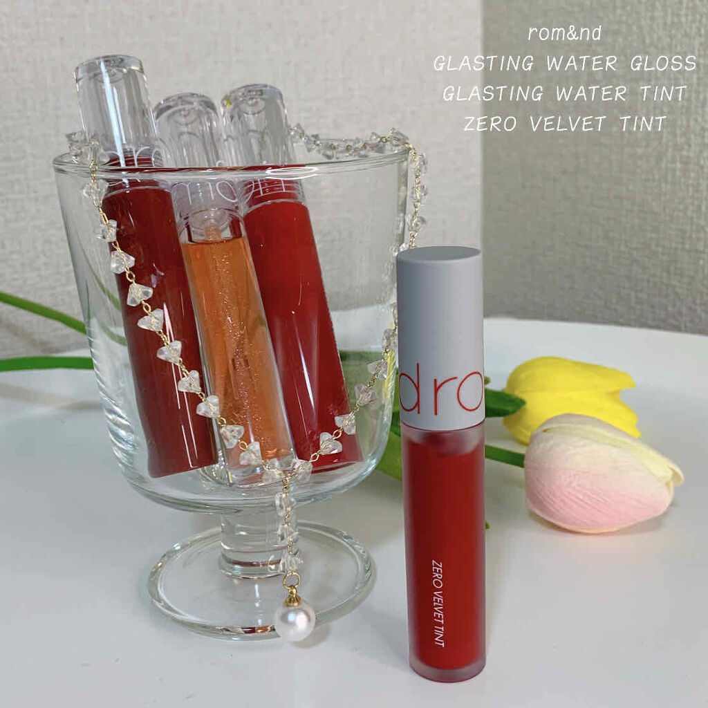 グラスティングウォーターグロス/rom&nd/リップグロスを使ったクチコミ（3枚目）