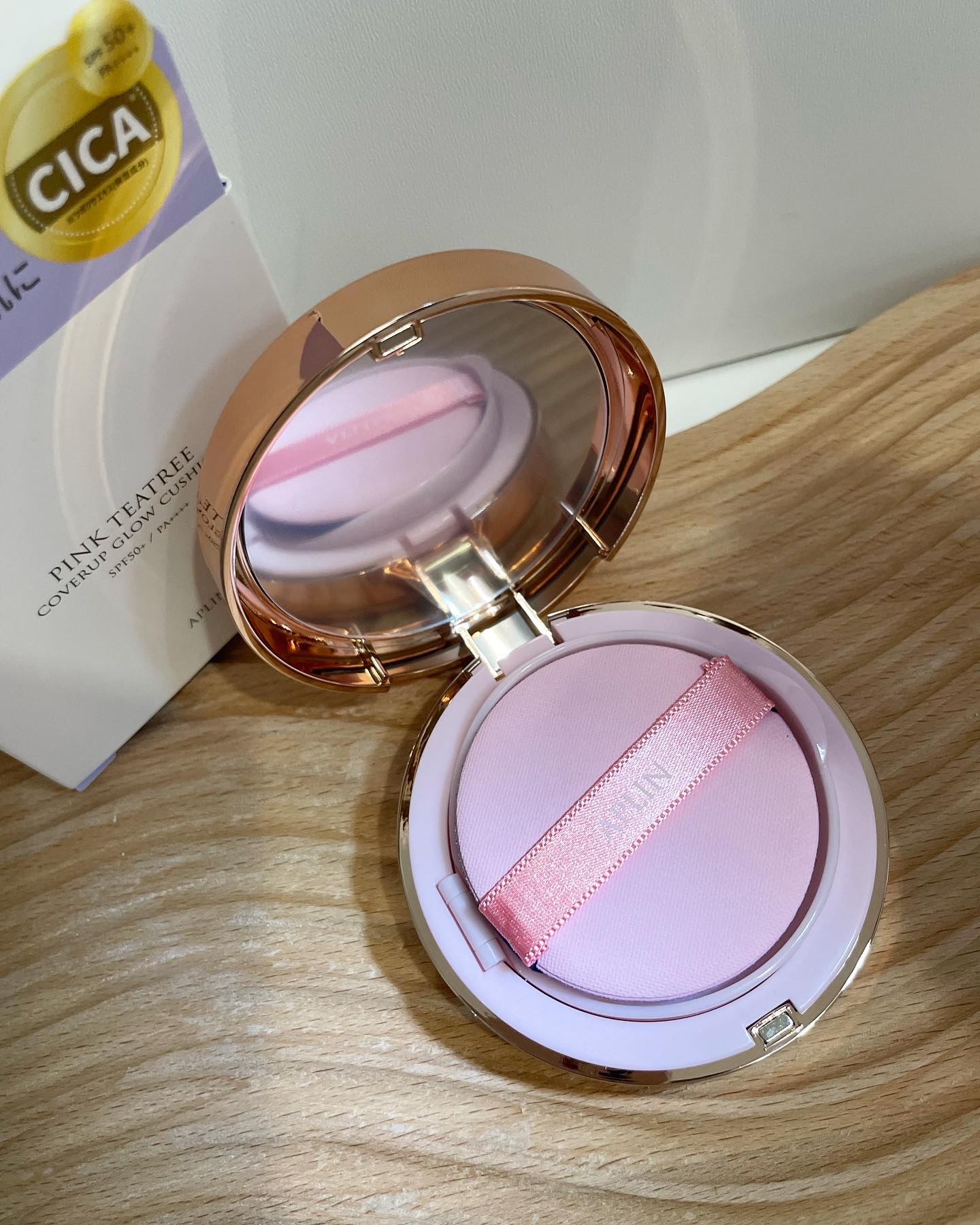 ピンクティーツリーカバークッション/APLIN/クッションファンデーションを使ったクチコミ（3枚目）