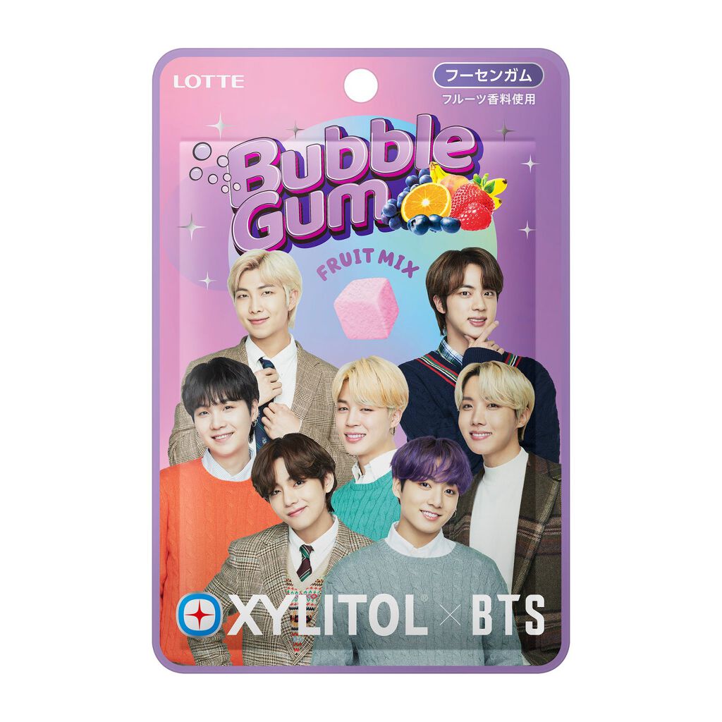 BTS TinyTAN オール 集合 缶ミラー&キシリトールバブルガム&フォト 試してみた】ロッテ キシリトール×BTS バブルガム<フルーツ