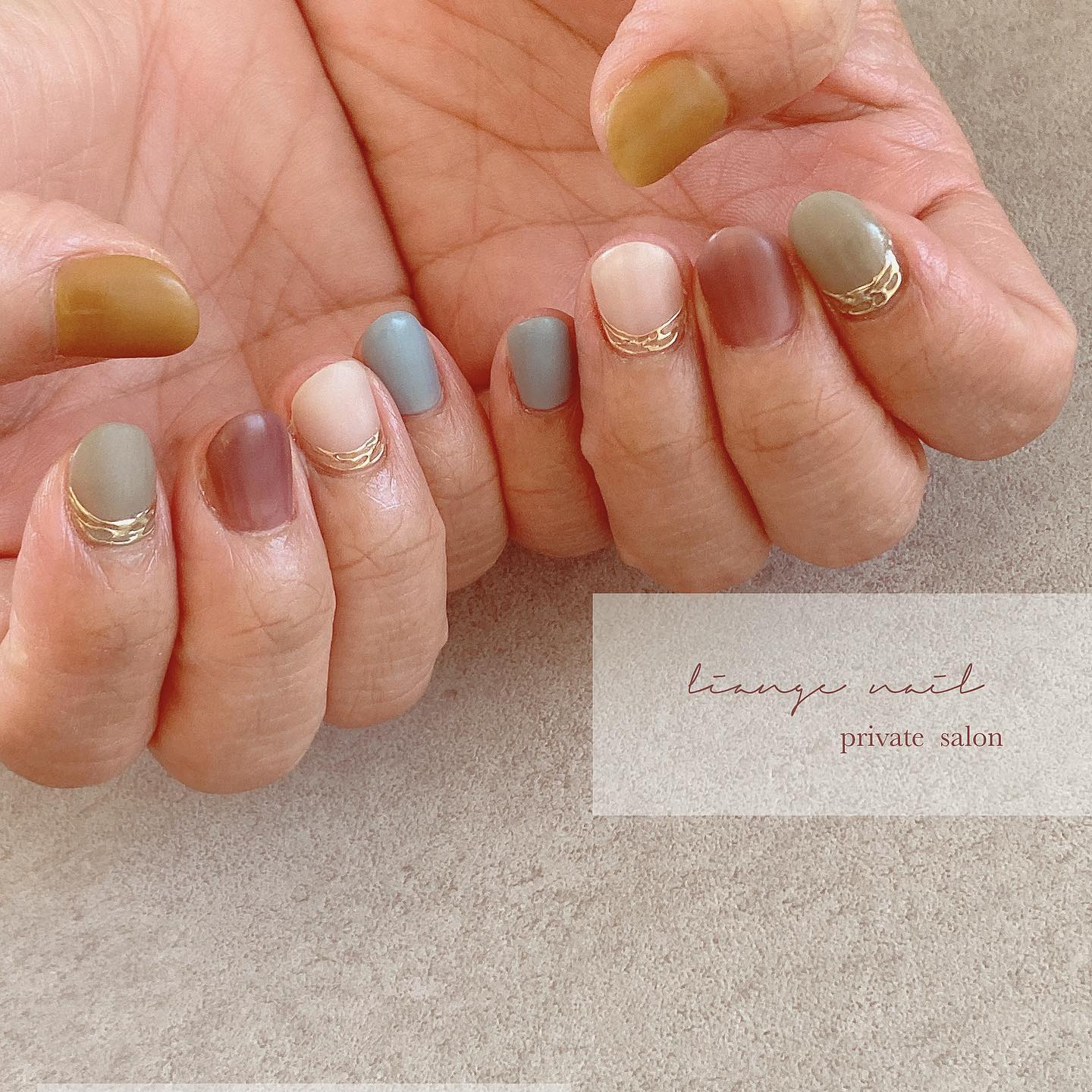 #リアンジェネイル,#柏ネイル,#ネイル,#ニュアンスネイル,#大人ニュアンスネイル,#秋ネイル,#冬ネイル,#ミラーネイル,#マットネイルのネイルデザイン