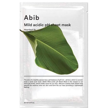 Abib
Mild acidic pH sheet mask Heartleaf fit

弱酸性pHシートマスクフィット(ドクダミフィット)
10枚入

トロトロ液がたっぷり！
しっかり保湿されるのに