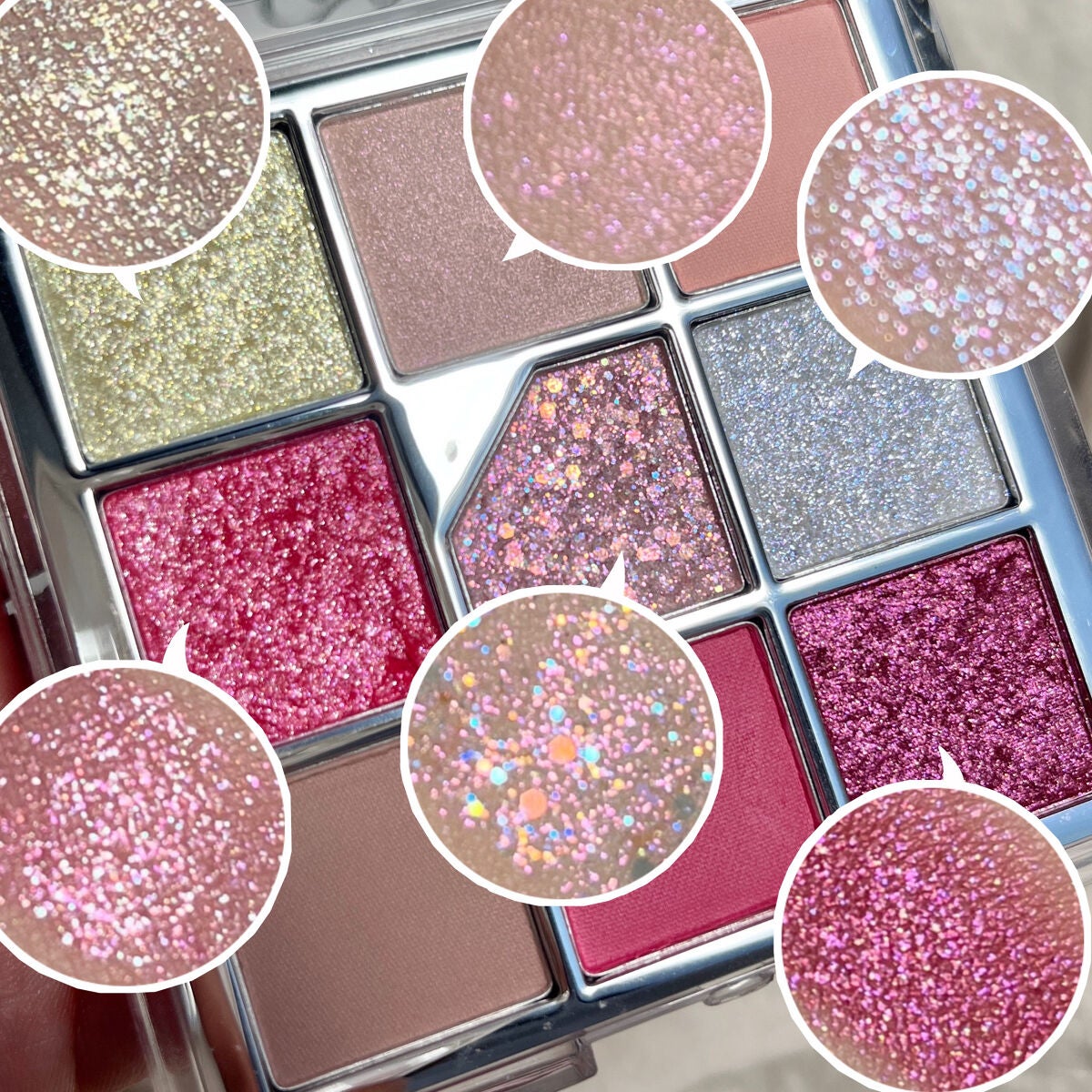 グリッターペディアアイパレット/unleashia/アイシャドウパレットを使ったクチコミ(4枚目)