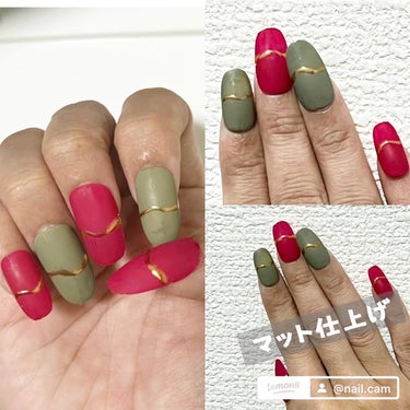 c_nail.xxフォロバ on LIPS 「2色でまとめました♡マットに仕上げてさらに大人っぽくしてます！..」（2枚目）